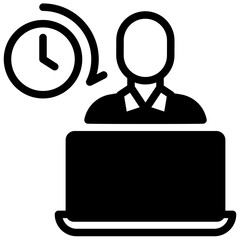 part time job vector glyph icon