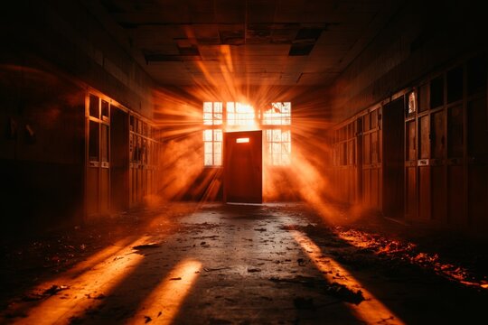 A mysterious, eerie school reunion where alumni gather in a foggy, abandoned school building from decades past