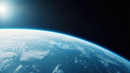 Fototapeta premium Economic Growth in Space, a financial chart symbolizing progress floats in a minimalist cosmic environment, emphasizing clarity and simplicity amidst the vastness of space.