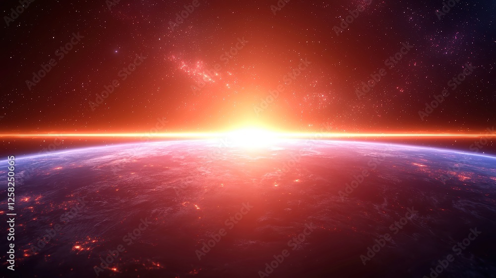 Poster economic growth in the cosmos, a visual representation of financial progress with a chart set agains