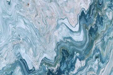 Abstract blue and white marble texture with fluid swirls and natural patterns
