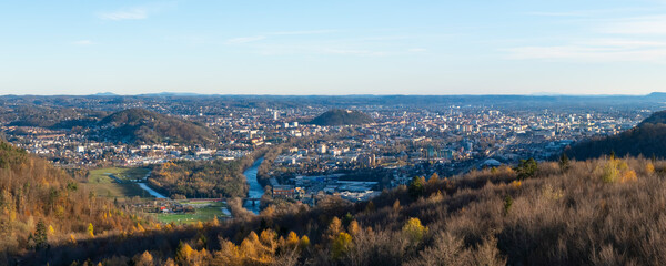 Panoramic view of the city of Graz in Austria