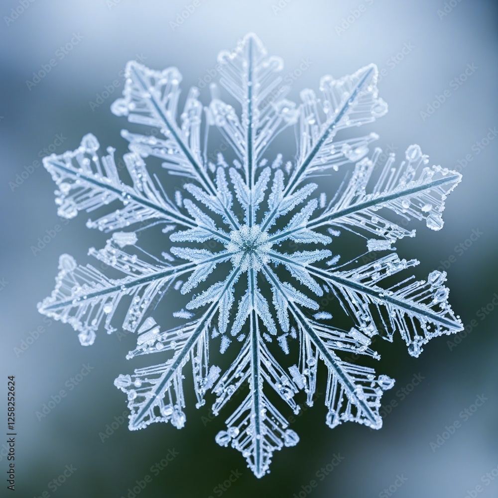 Poster Snowflake Macro Art