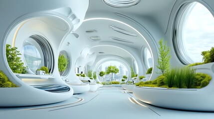 Advanced eco lab, selfsustaining research ecosystem, 3D illustration