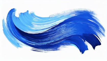 Hand painted stroke of blue paint brush isolated on white background.
Generated image