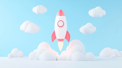 Futuristic Rocket Symbolizing Investment Success, a sleek rocket soaring against a minimalist background, embodies growth and ambition in the financial landscape, emphasizing clarity and focus.