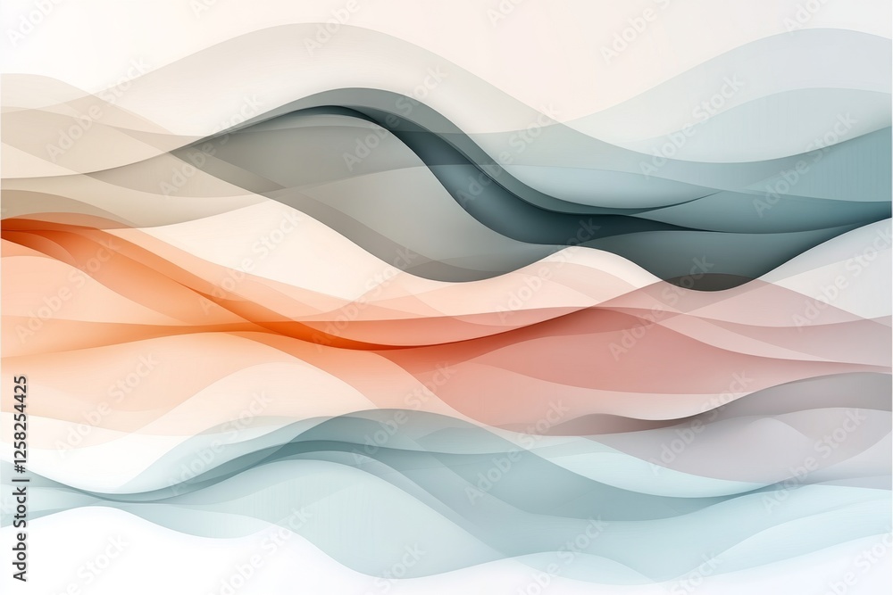 Poster a simple vector illustration of an abstract layered background with soft pastel colors