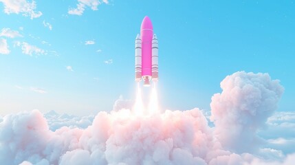 Fototapeta premium Futuristic Market Research Analytics Launch, showcasing data insights as a space expedition, set against a minimalist backdrop, emphasizing clarity and innovation in analytics.