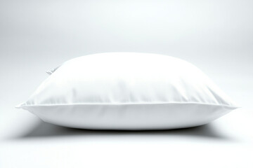 Selective focus comfy cushion isolated on white background, Close up shot pillow in bedroom on white background.