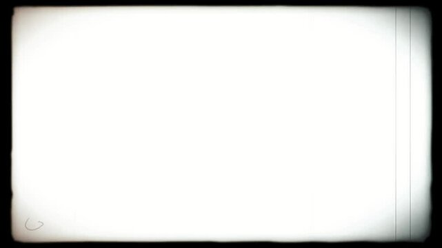 Aged Vintage Documentary Film Frame Border Overlay, Retro Cinematic Film Effect.