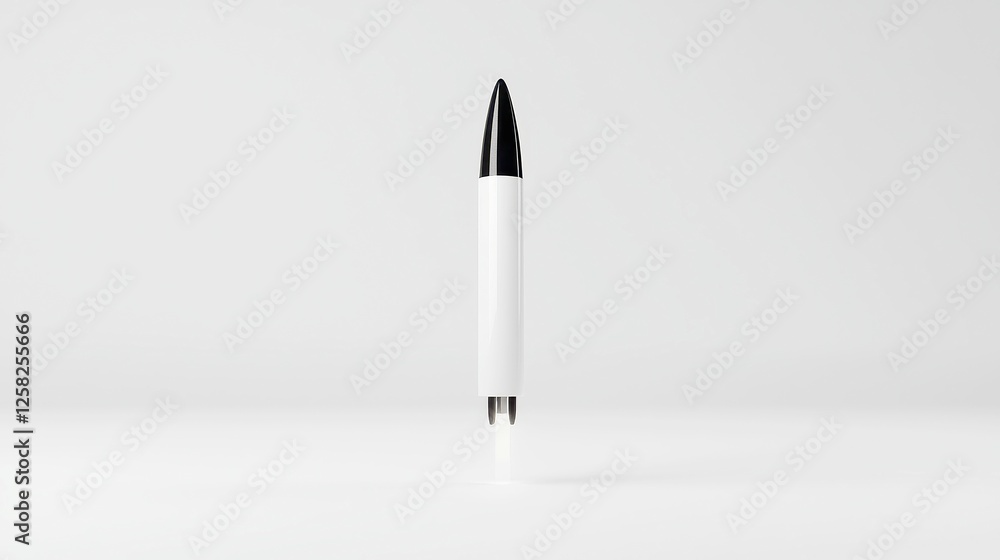 Poster dynamic business growth concept with a hovering rocket, symbolizing innovation and progress, set aga