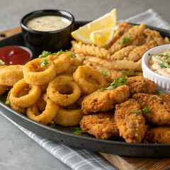 Fototapeta premium chicken nuggets with french fries
