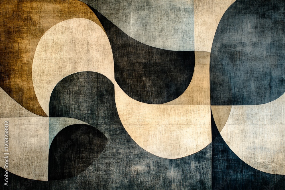 Aufkleber abstract geometrical patterns in muted tones create a harmonious atmosphere in contemporary art disp