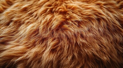 Fototapeta premium close up view of dense, rugged fur texture, showcasing coarse and fluffy strands in warm, natural color. image highlights intricate details and softness of fur