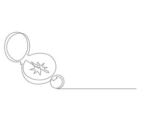 Continuous one line drawing of compass. Single line drawing illustration of navigate. Compass concept vector art. Doodle line illustration.