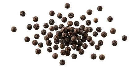 Top View 4K Natural Scattered Black Peppercorns High-Angle