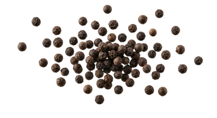 Top View 4K Natural Scattered Black Peppercorns High-Angle
