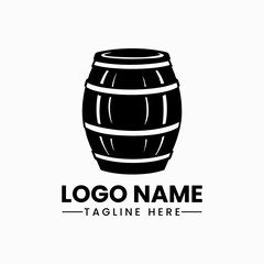 Barrel logo vector barrel hand drawn vector illustrations. Wooden sketch drawing label