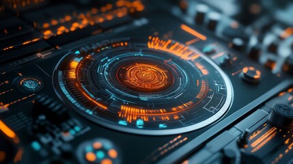 Futuristic AI control center, glowing neural pathways, 3D illustration