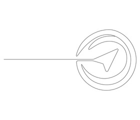 Continuous one line drawing of compass. Single line drawing illustration of navigate. Compass concept vector art. Doodle line illustration.