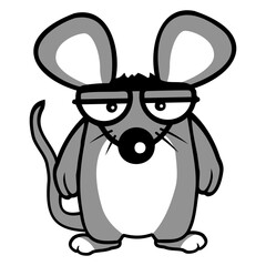 Mouse Mice Evil Rat Bad Angry Serious Frustrated Design Lover Art Vector Illustration Card T-Shirt Poster Sticker Graphic Print Decorative Drawing Isolated Logo Decoration Symbol Creative Cool Style
