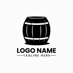 Barrel logo vector barrel hand drawn vector illustrations. Wooden sketch drawing label