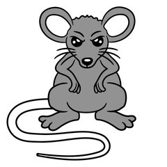 Mouse Mice Evil Rat Bad Angry Serious Aggressive Design Lover Art Vector Illustration Card T-Shirt Poster Sticker Graphic Print Decorative Drawing Isolated Logo Decoration Symbol Creative Cool Style
