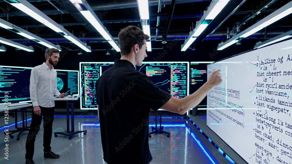 Leinwandbilder experts analyze data in high-tech lab filled with screens and digital displays for innovative resear