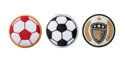 Soccer Football Embroidered Patch Badge, Football Patch, Custom Sports Design, Embroidered Soccer Badge, PNG Transparent