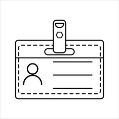 Id card icon vector. National id, identification card, voter id, driving license. passport id symbol outline icon editable stroke