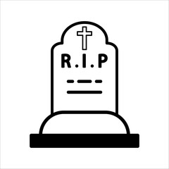 tombstone line icon.Tombstone outline vector sign