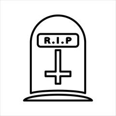 Obraz premium tombstone line icon.Tombstone outline vector sign