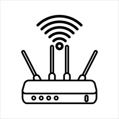 Wifi modem line icon. linear style sign for mobile concept and web design. wifi router outline vector icon. Symbol, logo illustration. Vector graphic