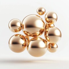 Golden Sphere Cluster: A 3D Illustration of Interlaced Luxury