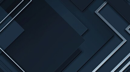 Fototapeta premium Blue background with minimalist geometric shapes for design. Banner template with white space in the center for text. Suitable for abstract minimalist wallpaper and contemporary digital media.
