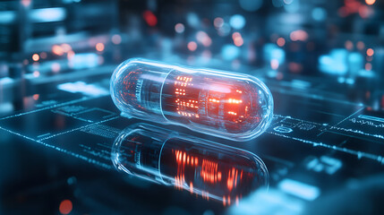 Futuristic AIEnhanced Medicine Pill of Artificial Intelligence in Advanced Healthcare Treatments ai gnrative
