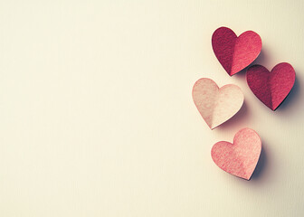 Valentine's day hearts falling on  background