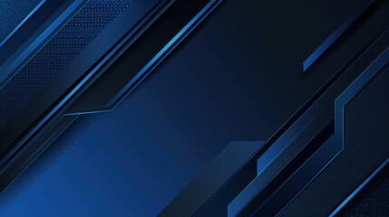 Photo of Blue background with minimalist linear elements for design, banner template, white space in the center of the page for text. Modern geometric wallpaper with copy space.