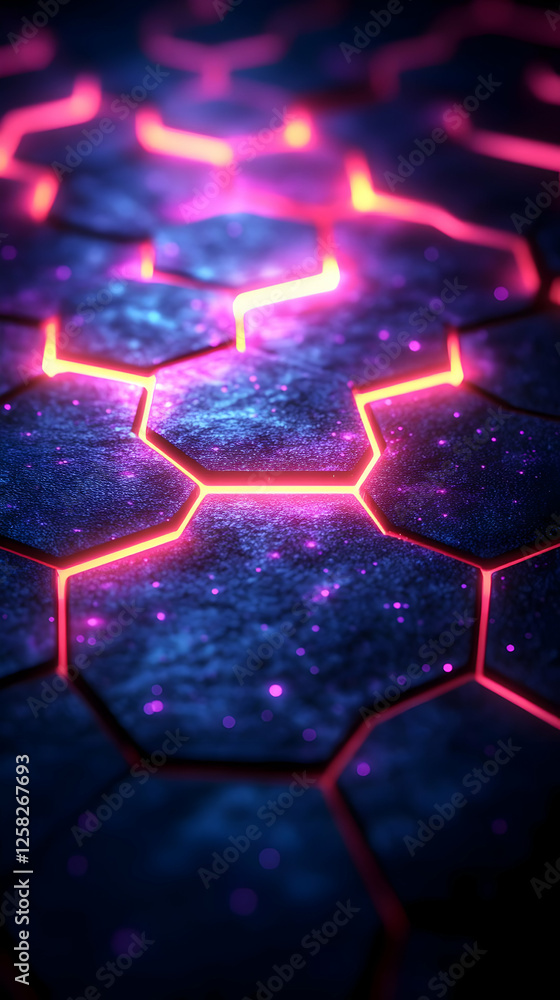 Aufkleber abstract glowing hexagonal pattern