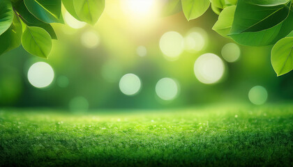 Obraz premium bokeh vibrant green nature heritage green backgrounds sunlight