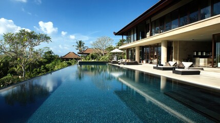 Fototapeta premium Luxury Villa with Infinity Pool and Ocean View
