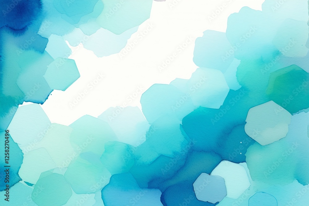 Poster soft blue watercolor background with abstract shapes and patterns