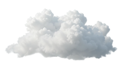 Isolated Cumulus Cloud Against a Transparent Background