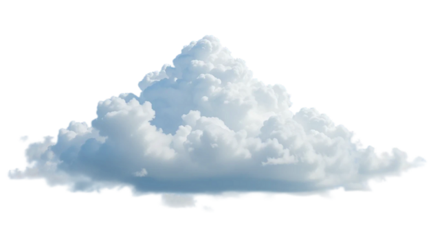 Isolated Cumulus Cloud Against a Transparent Background