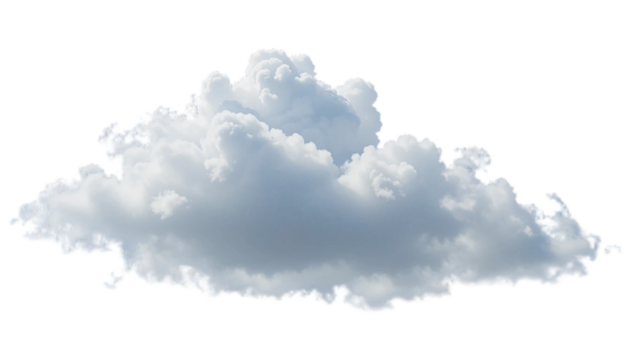 Isolated Cumulus Cloud Against a Transparent Background