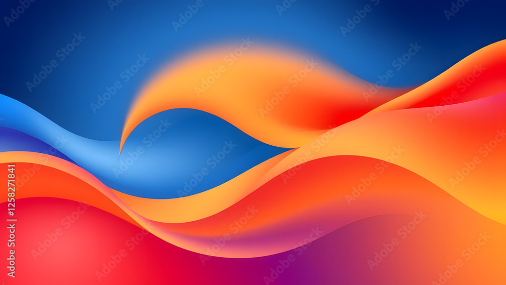 Poster colorful abstract wave vector design with flowing lines