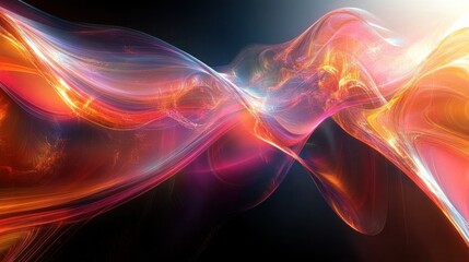 Abstract energy flow, vibrant hues, dark background, website header