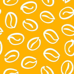 coffee beans background. Coffee beans in frame, border. Coffee beans pattern background. Coffee Beans Illustration for packaging.