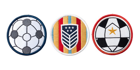Soccer Football Embroidered Patch Badge, Athletic Apparel Accents, PNG Transparent