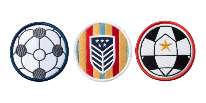 Soccer Football Embroidered Patch Badge, Athletic Apparel Accents, PNG Transparent